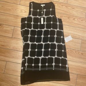 Max Studio Black & White Sleeveless Scarf Dress, Size M